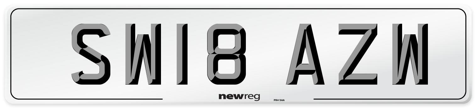 SW18 AZW Number Plate from New Reg